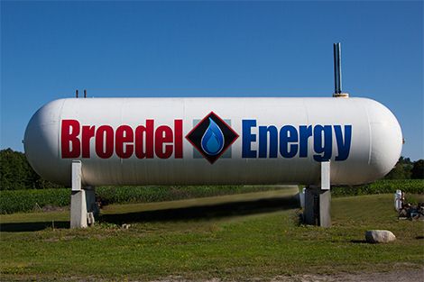 Broedel Fuel Group's 18,000 gallon propane tank