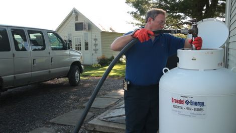 Delivering propane to a residence